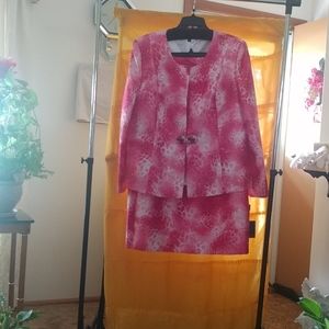 Women's 3 suit pink and white leopard print